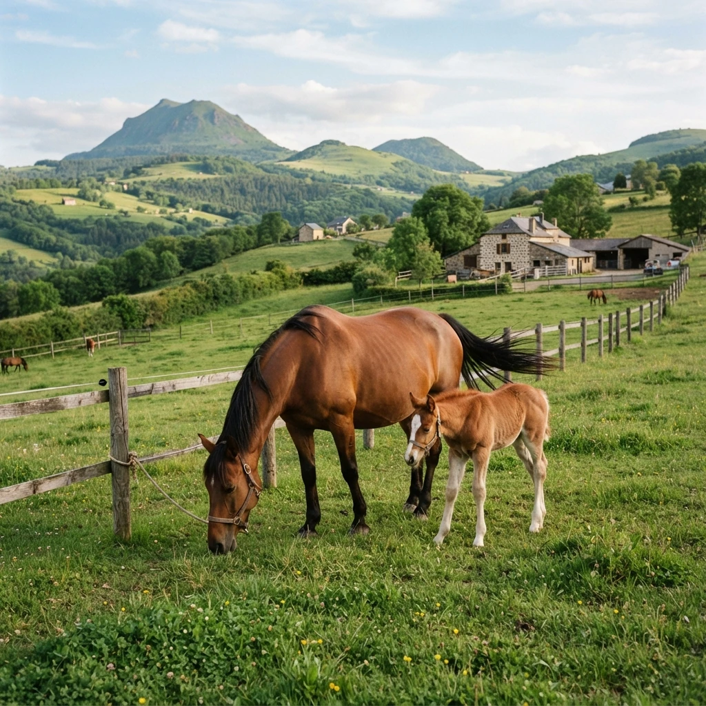 Élevage de chevaux au Pension du Valoubreyre, Saint-Julien-de-Coppel