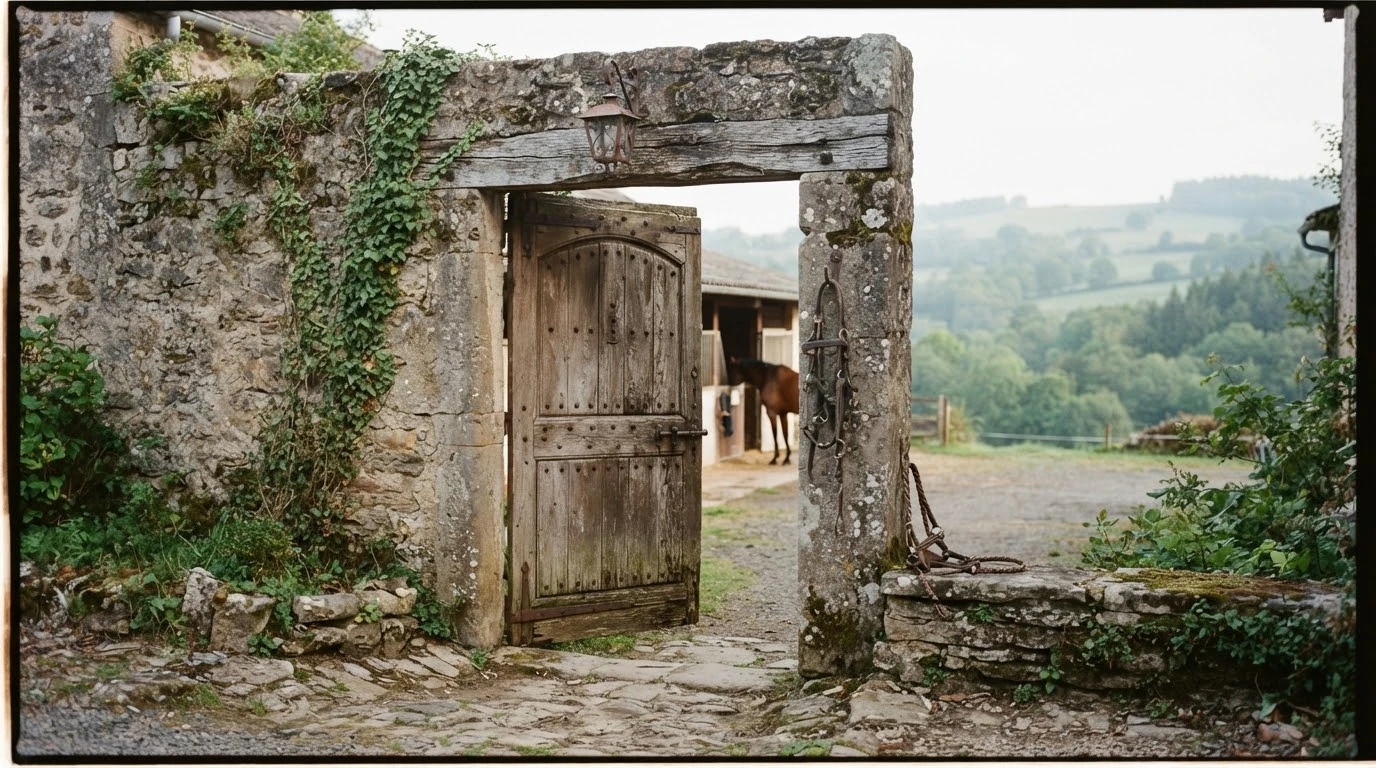Entrée du Pension du Valoubreyre, centre équestre à Saint-Julien-de-Coppel