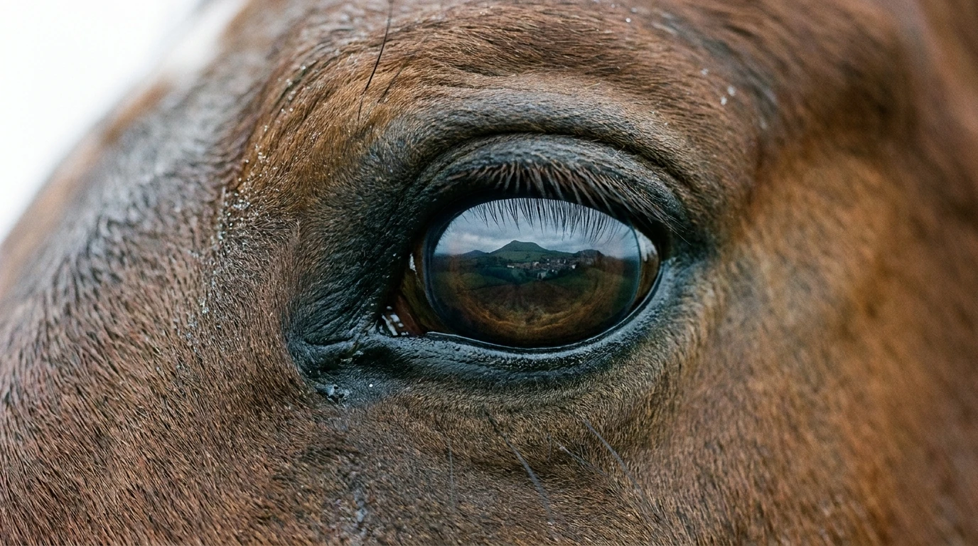 Un regard de cheval au Pension du Valoubreyre, Saint-Julien-de-Coppel